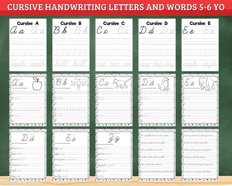 Cursive Tracing Worksheets Practice Writing Letters Alphabet Learning ...