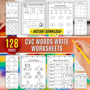 CVC Words Worksheets: Phonics, Spelling, Reading (PDF Download)