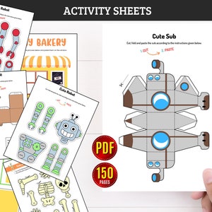Cut and Paste Activities Practice Sheets Cut and Glue Activity Scissors Skills Preschool Printable, Beginning Cutting Worksheet Motor Skill