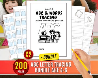 Tracing Letters Worksheets Bundle Traceable Alphabet Preschool Writing Practice Activity Printable Letter Recognition of the Week