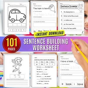 Sentence Building Worksheets: ELA Homeschool, Grades 1-3 (PDF)
