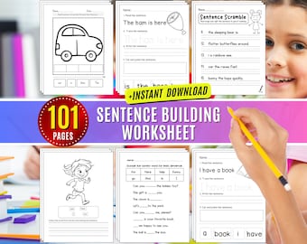 Sentence Building Worksheets: ELA Homeschool, Grades 1-3 (PDF)
