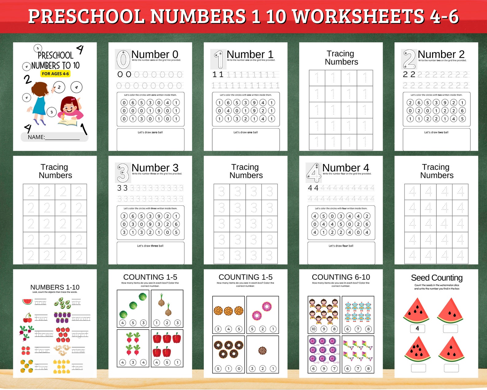 Preschool Numbers 1-10 Worksheets: Tracing, Writing, Recognition (PDF