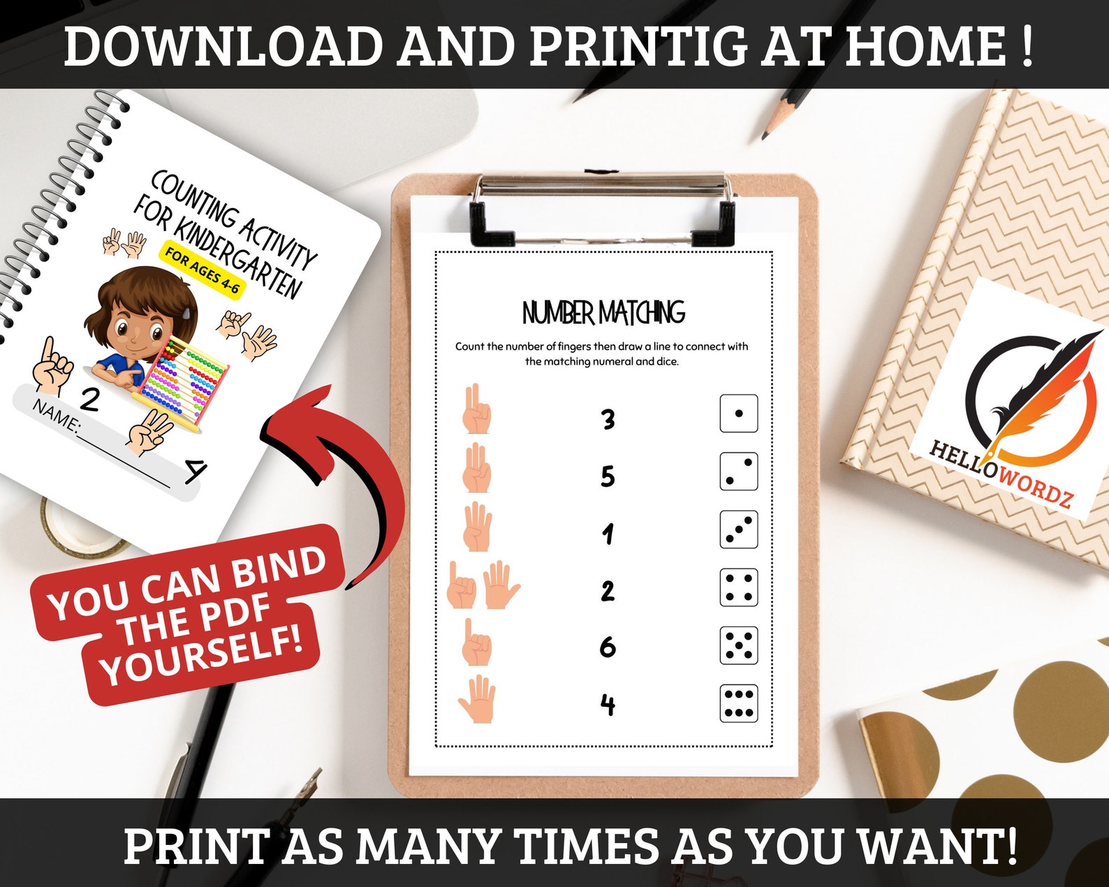 Counting Worksheet Activity for Kindergarten Counting to 10 Learning ...