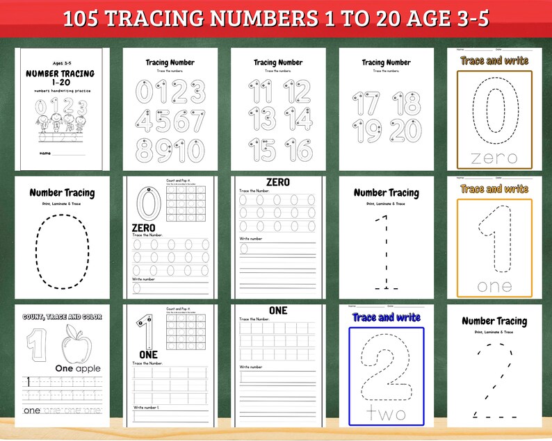 Tracing Number Worksheet 1 20 Number Writing Practice1 to 20 Printables ...