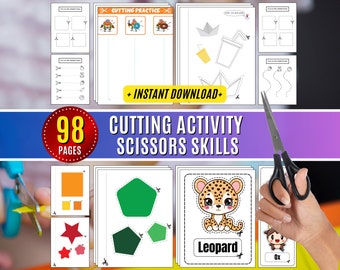 Cutting Practice Sheets: Preschool Scissor Skills Activity (Digital Download)
