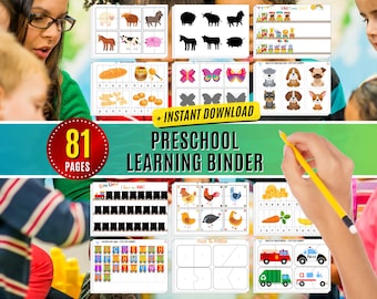 Preschool Learning Binder Printable Worksheets Educational Quiet Book Busy Interactive For Kids First  Binder Activities Quiet Book