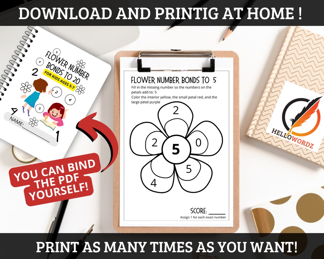 Number Bonds Worksheet Printables Addition to 20 Number Bonds 1 to 20 ...