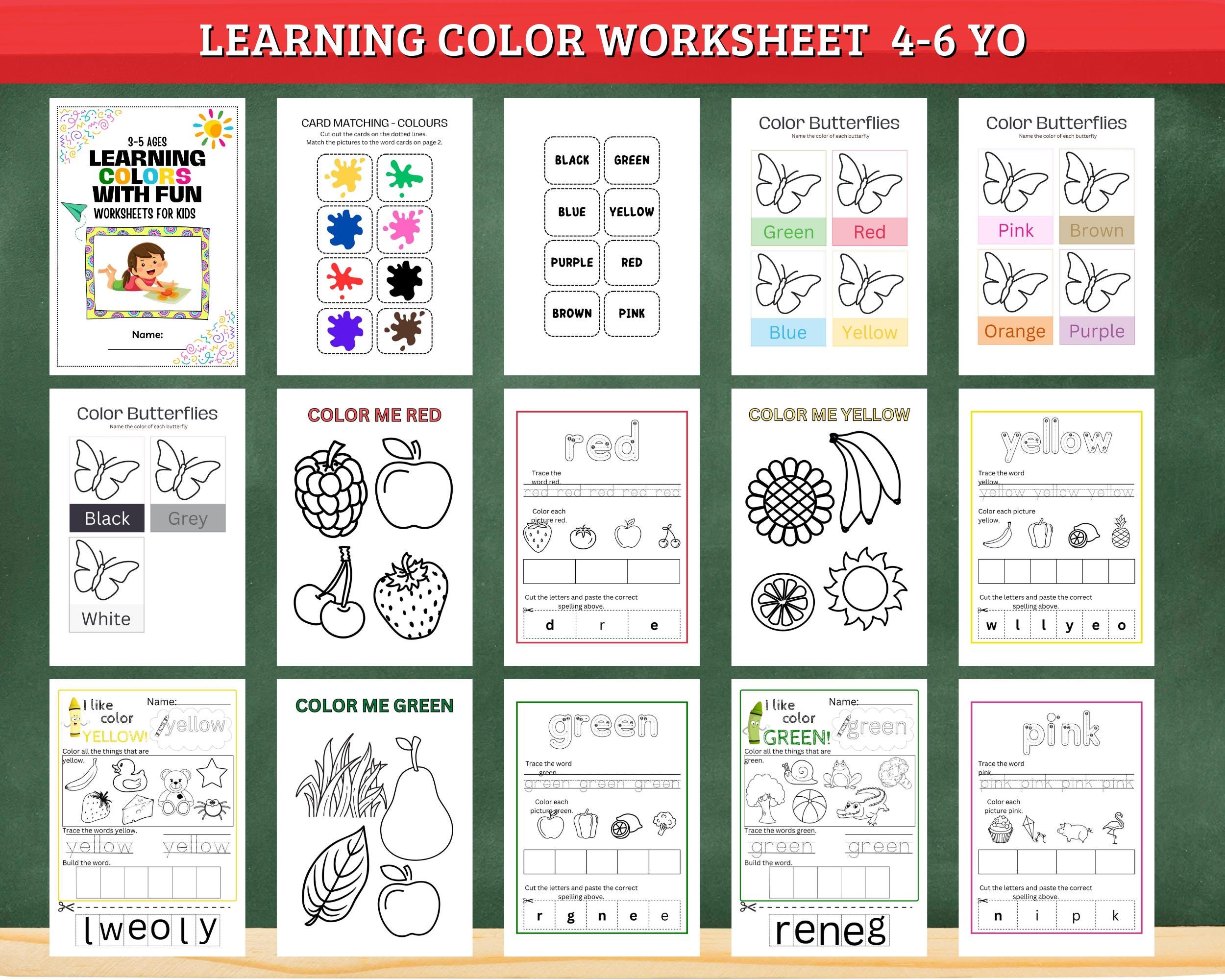 Learning Colors Worksheets Shapes and Colours Teaching for Kids ...