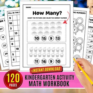 Counting Numbers 1 to 20 Kindergarten Math Worksheets, Learning Count 1 to 10 Math Kids, Kindergarten Preschool, Number of the day Activity