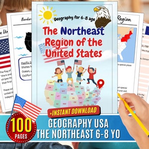 Northeast USA Geography Workbook: Elementary Learning (Digital Download)