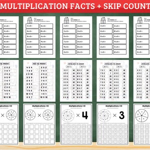 Multiplication Facts Worksheets: Skip Counting Charts (digital Download ...