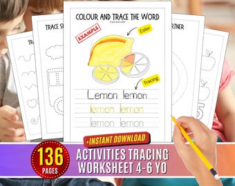 Tracing Worksheets Traceable Letters and Numbers for Kids Line Trace Shape Learning Letters Numbers Pre Handwriting Practice Pen Control