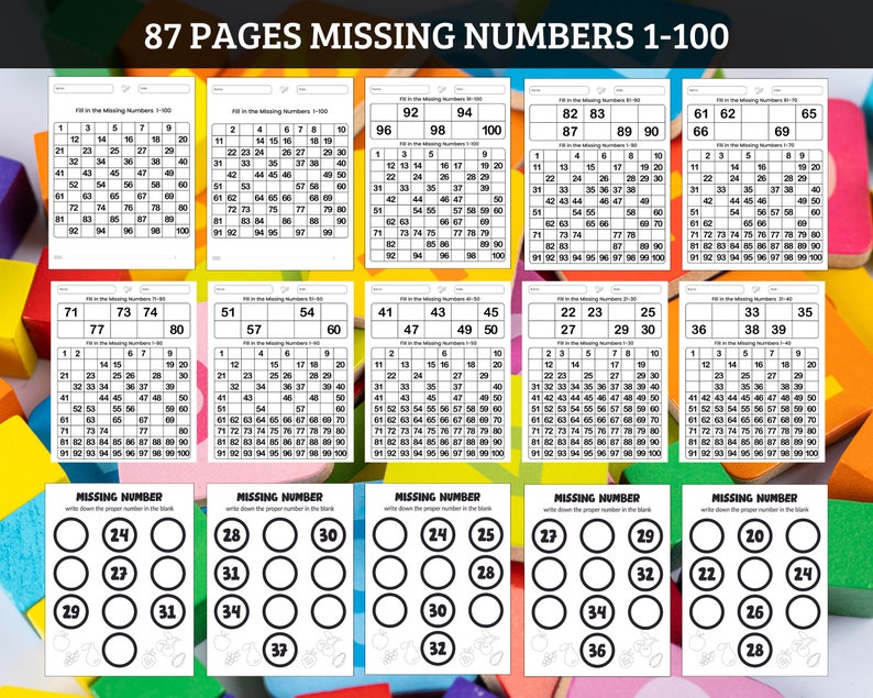 Missing Numbers Worksheets Counting Practice Number, Early Childhood ...