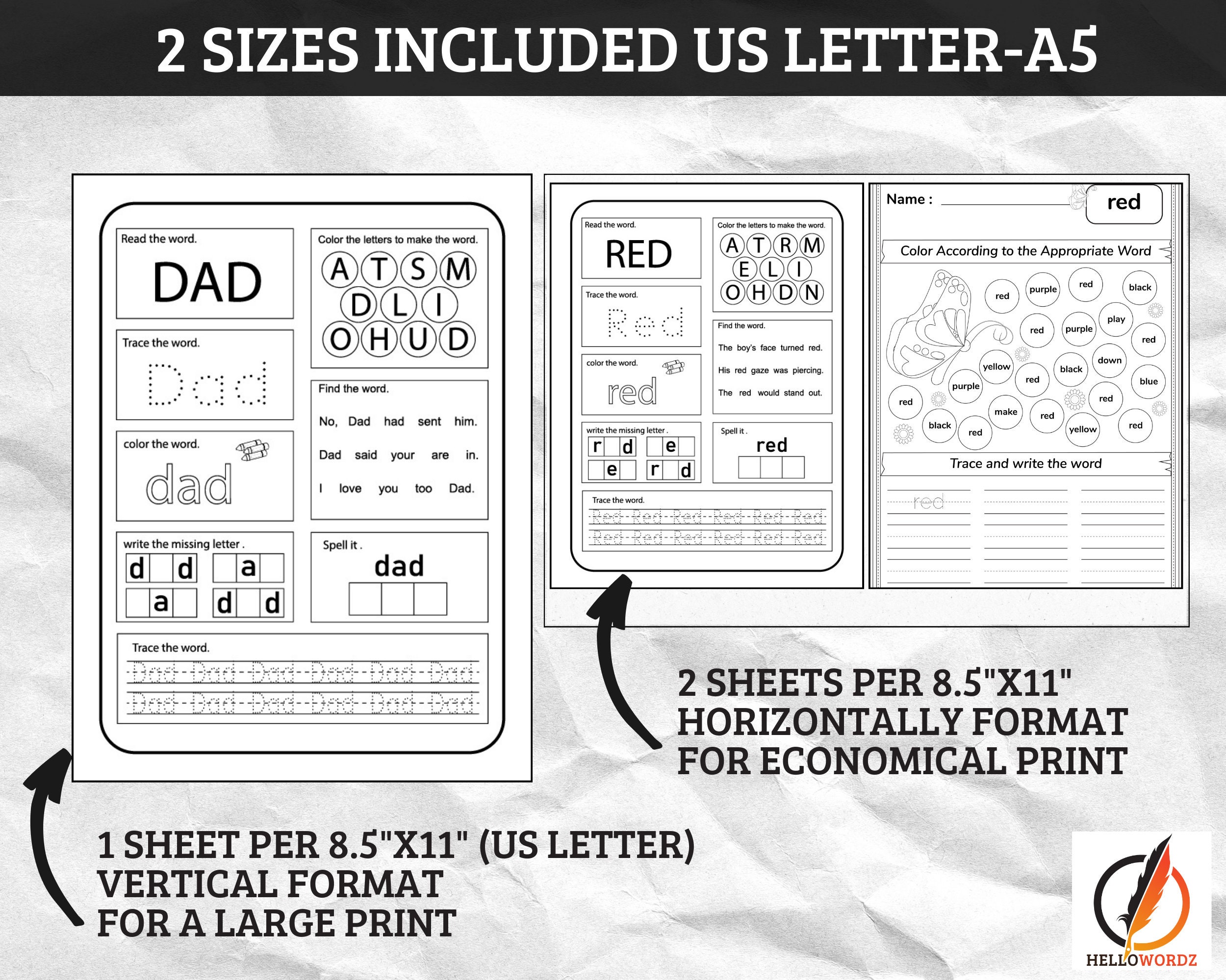 Fry Sight Words High Frequency Worksheets Kindergarten CVC Printable ...