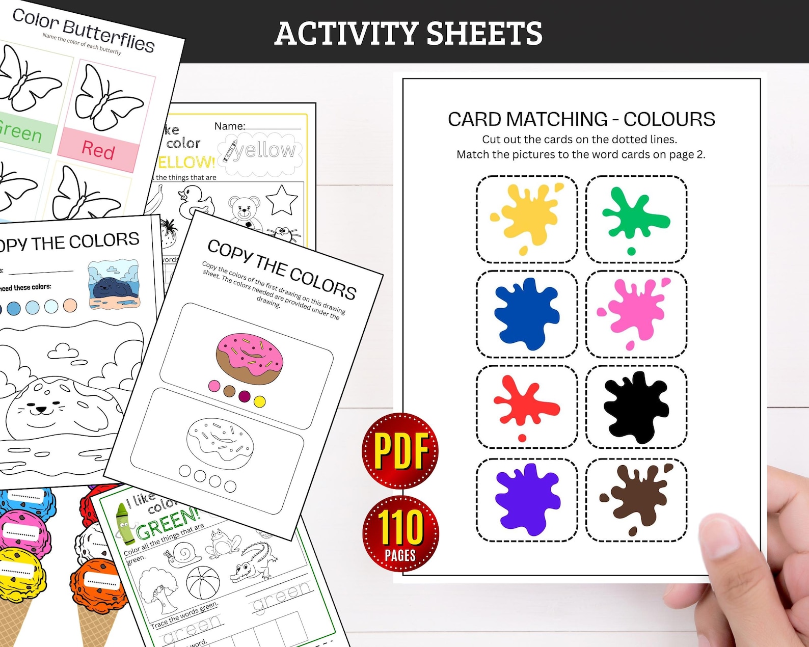 Learning Colors Worksheets Shapes and Colours Teaching for Kids ...