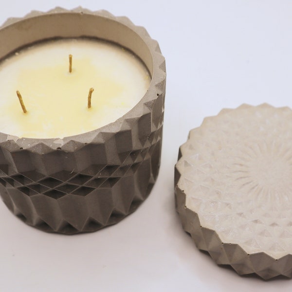 Handmade Scented Organic Soy Wax Candle | Made to Order | Concrete Candle Jar | Pick Jar Color & Candle Scent | Decorative Candle | Nice!