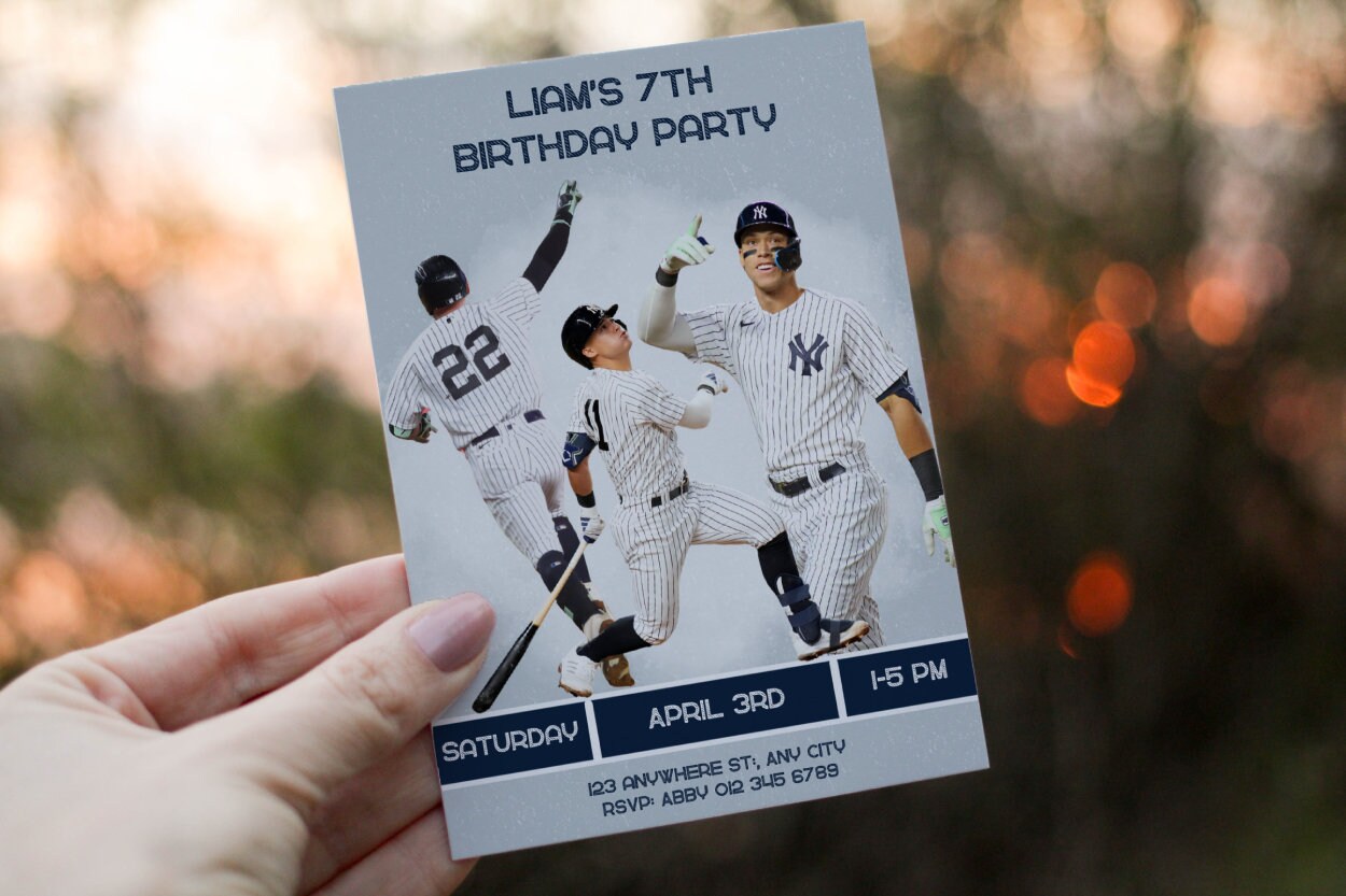 Editable New York Yankees Birthday Invitation, Baseball Invite, Soto ...