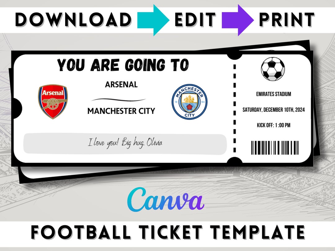 Football Ticket Template Football Ticket Voucher Football Surprise Football Ticket Template Football Ticket Voucher Football Surprise