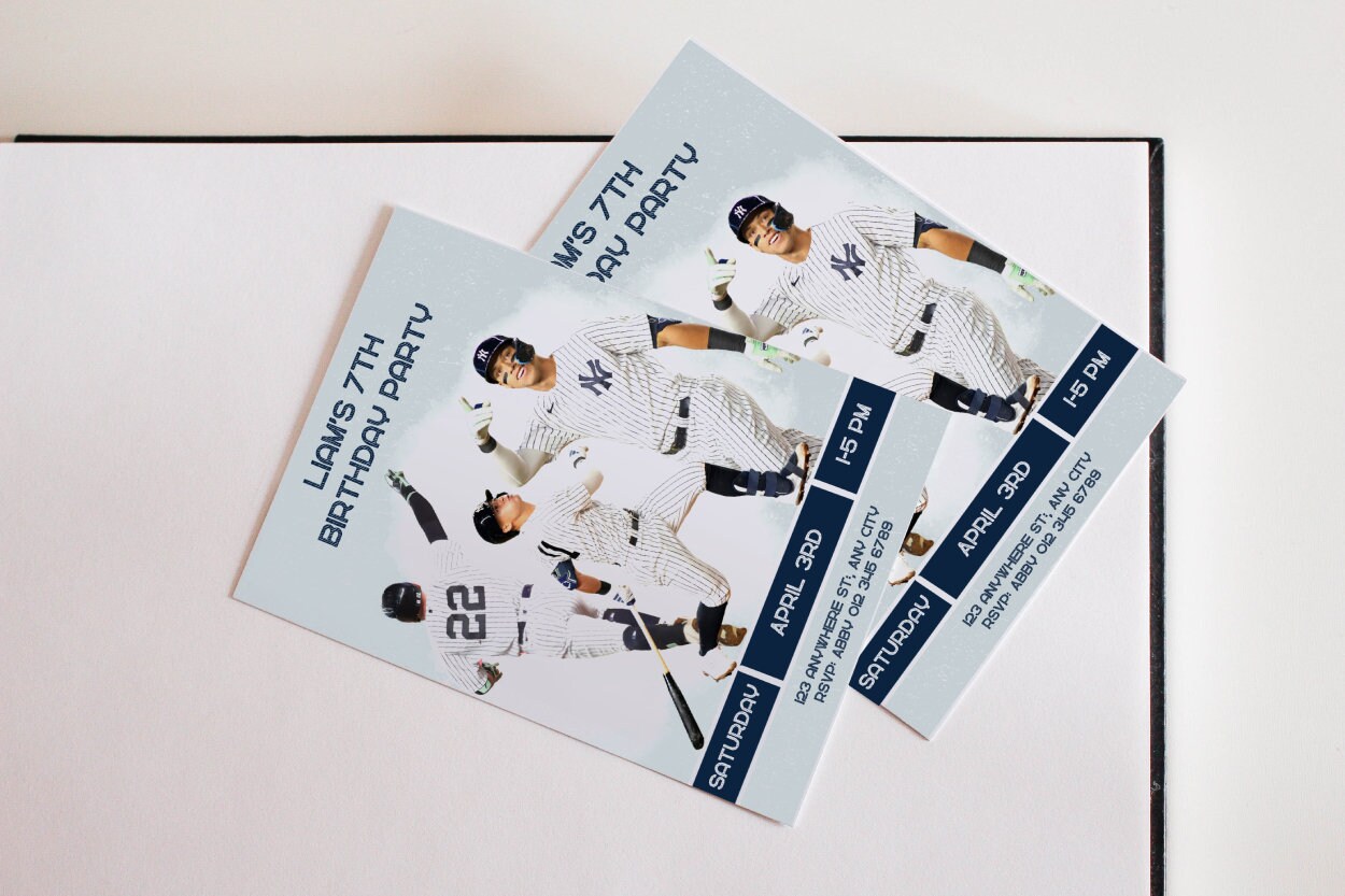 Editable New York Yankees Birthday Invitation, Baseball Invite, Soto ...