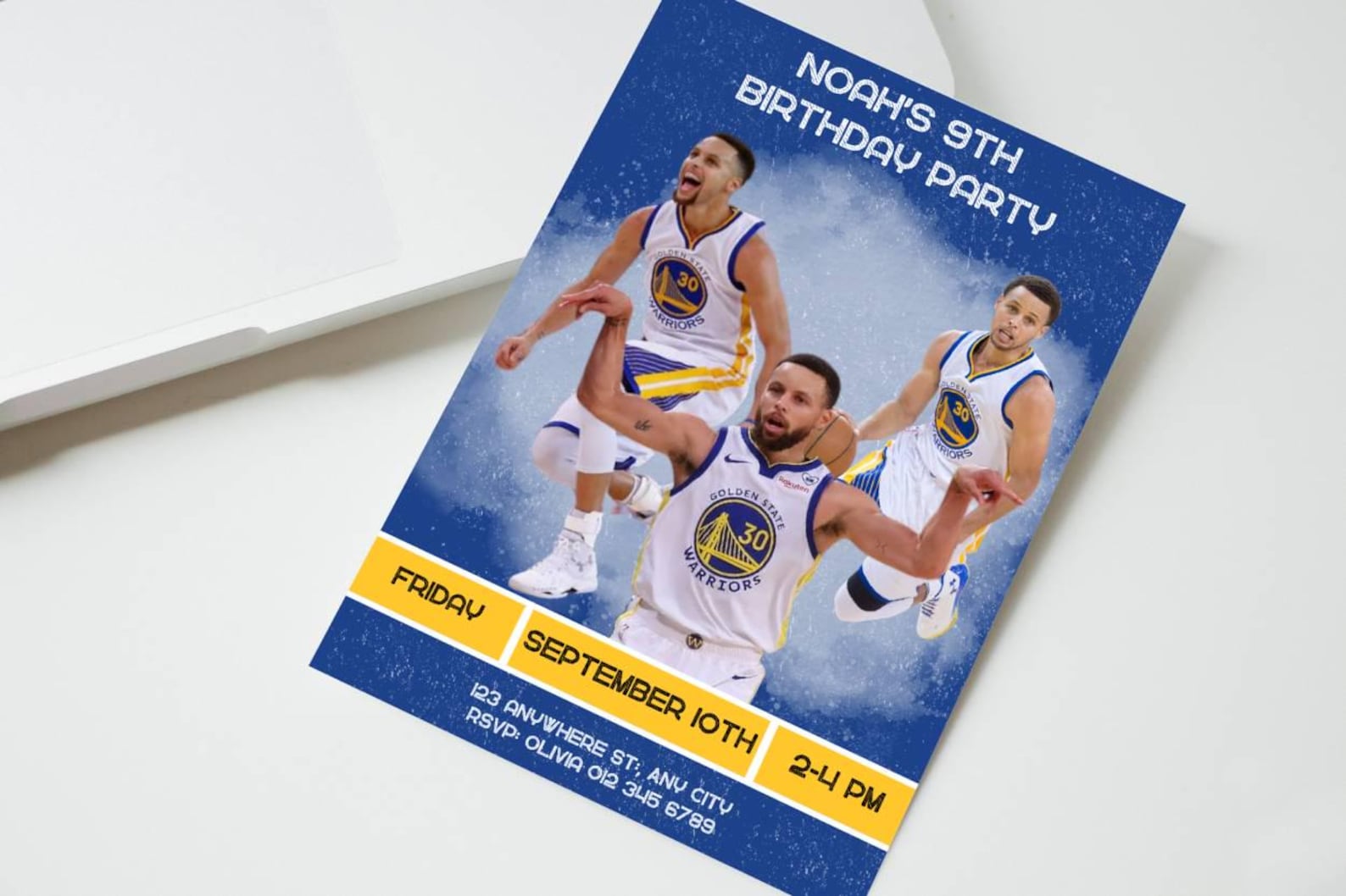 Golden State Warriors Invitation, Stephen Curry Birthday Invitation ...