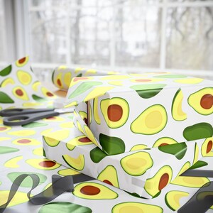 Papel de embrulho de abacate, lindo rolo de papel de presente para aniversário, Natal, decoração de cozinha, design de frutas verdes