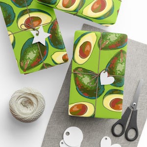 Papel de embrulho de abacate, rolo de papel de presente, estampa fofa de comida, presente para quem ama vegetais, decoração de cozinha, artigos para festas