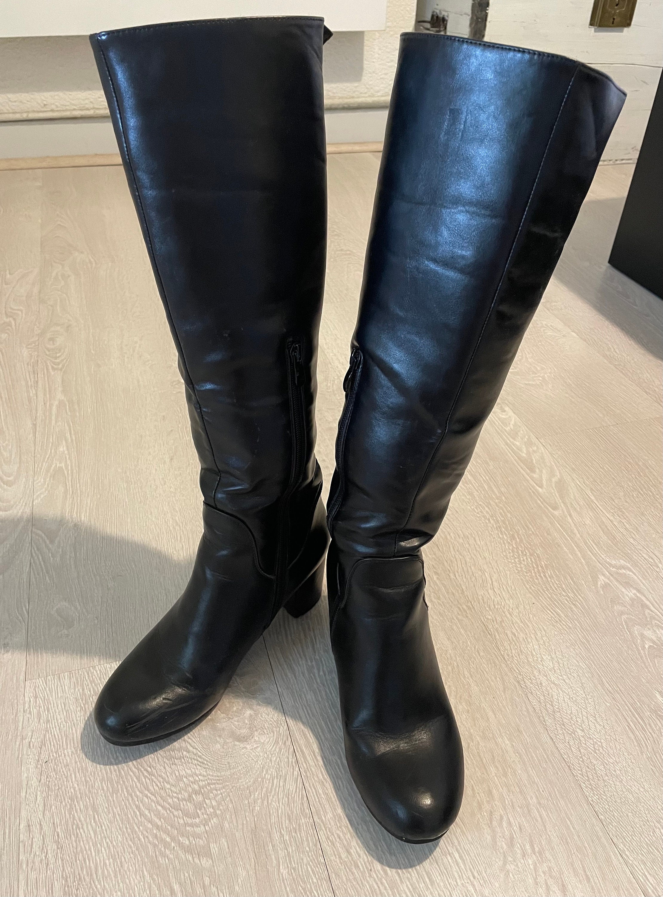 Bottes à Talon Noir Size 37 Occasion - Etsy