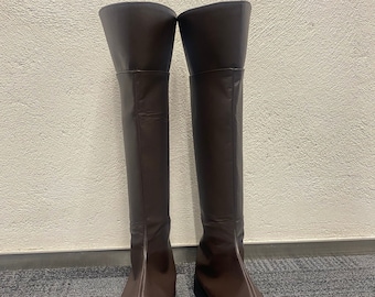 Made to order Custom Made Eren Yeager Cosplay Shoes Boots Customized Size Eren Jaeger Men Costume Shoes Brown