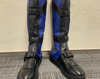 Made to order Custom Made  Deadpool 3 Wolverine Cosplay Shoes Boots Customized Size Men Costume Shoes Blue