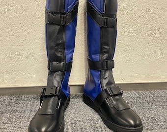 Zapatos/botas de cosplay de Wolverine de Deadpool 3 hechos a medida, talla personalizada, zapatos de disfraz para hombre, color azul.