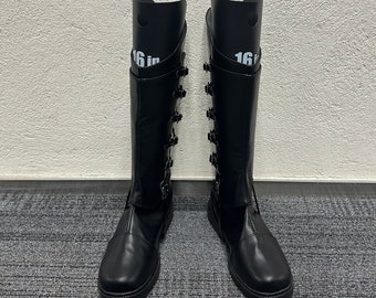 Made to order Custom Made Hand Made DMC Vergil Cosplay Boots Shoes Customized Size Black Men Boots