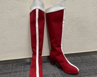 Made to order Custom Made Hand Made Wonder Woman Boots Shoes Customized Size Red Cosplay Boots Shoes Halloween Party Boots