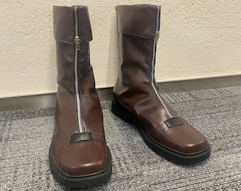 Made to order Custom Made  Final Fantasy Cloud Strife Shoes Cosplay Boots Final Fantasy VII Cloud Strife Customized Size Shoes Brown