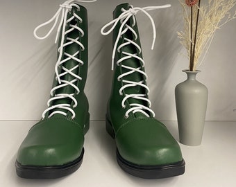 Made to order Custom Made Sailor Jupiter Shoes Boots Makoto Kino Cosplay Costume Shoes Boots Green Customized Size