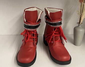 Made to order Custom Made Hand Made Final Fantasy Tifa Shoes Cosplay Boots Final Fantasy VII Tifa Customized Size Shoes