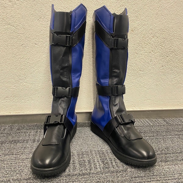 Made to order Custom Made  Deadpool 3 Wolverine Cosplay Shoes Boots Customized Size Men Costume Shoes Blue