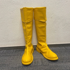 Custom X-Men Cyclops Cosplay Boots: Matte Yellow Costume Shoes