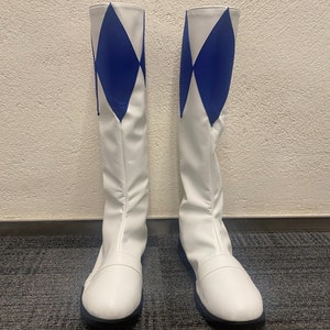 Op bestelling gemaakte op maat gemaakte handgemaakte Rangers-laarzen Cosplayschoenen blauwe cosplaylaarzen Aangepaste grootte Op bestelling gemaakte volwassen mannen