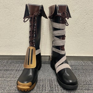 Op bestelling gemaakt op maat gemaakt handgemaakt Arcane League of Legends LOL Vi laarzen schoenen aangepaste maat Vi cosplay kostuum laarzen cosplay schoenen zwart