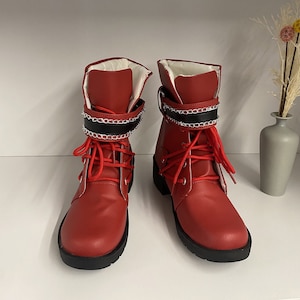 Op bestelling gemaakte handgemaakte Final Fantasy Tifa-schoenen Cosplaylaarzen Final Fantasy VII Tifa Aangepaste maat schoenen