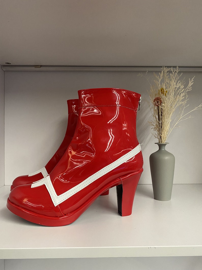 Made to order Custom Made Hand Made Zero Two 02 Shoes Darling in the Franxx Cosplay Shoes Boots Zero Two's Heel Customized Size Shoes image 4