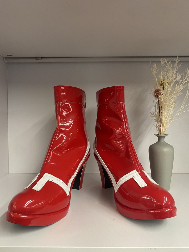 Made to order Custom Made Hand Made Zero Two 02 Shoes Darling in the Franxx Cosplay Shoes Boots Zero Two's Heel Customized Size Shoes image 2