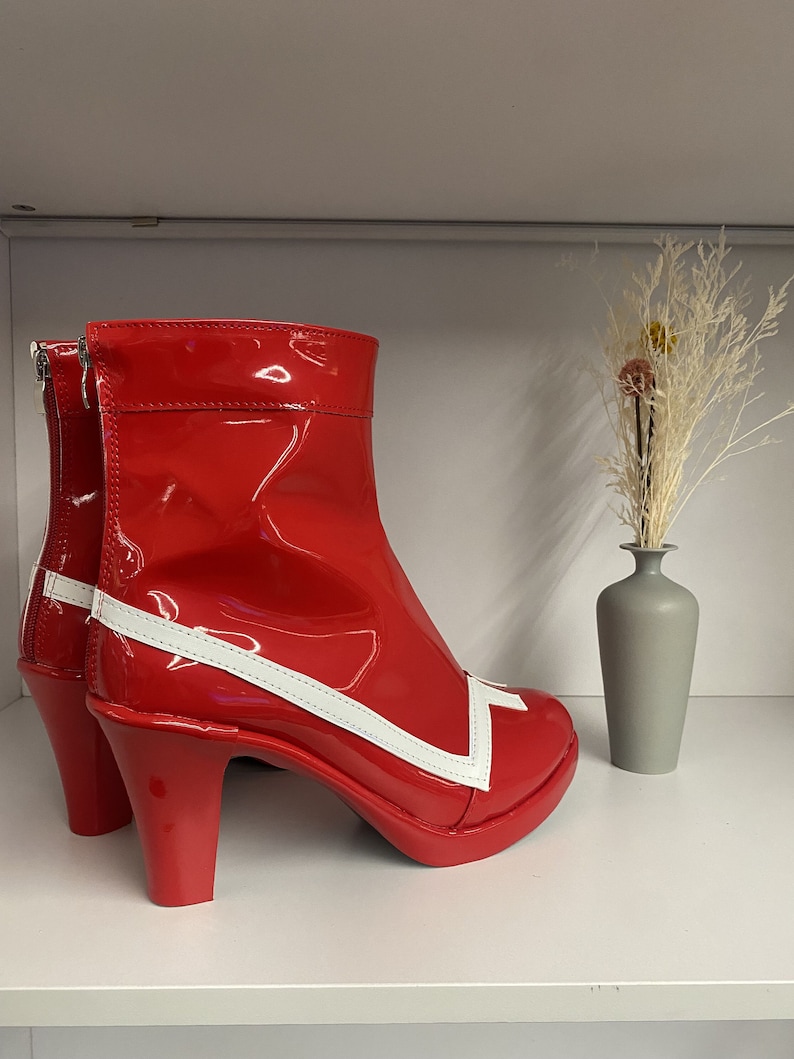 Made to order Custom Made Hand Made Zero Two 02 Shoes Darling in the Franxx Cosplay Shoes Boots Zero Two's Heel Customized Size Shoes image 5