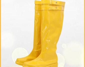 Made to order Custom Made Hand Made X-Men Scott Summers Cosplay Shoes Boots Cyclops Shoes Boots Customized Size Costume Shoes Yellow