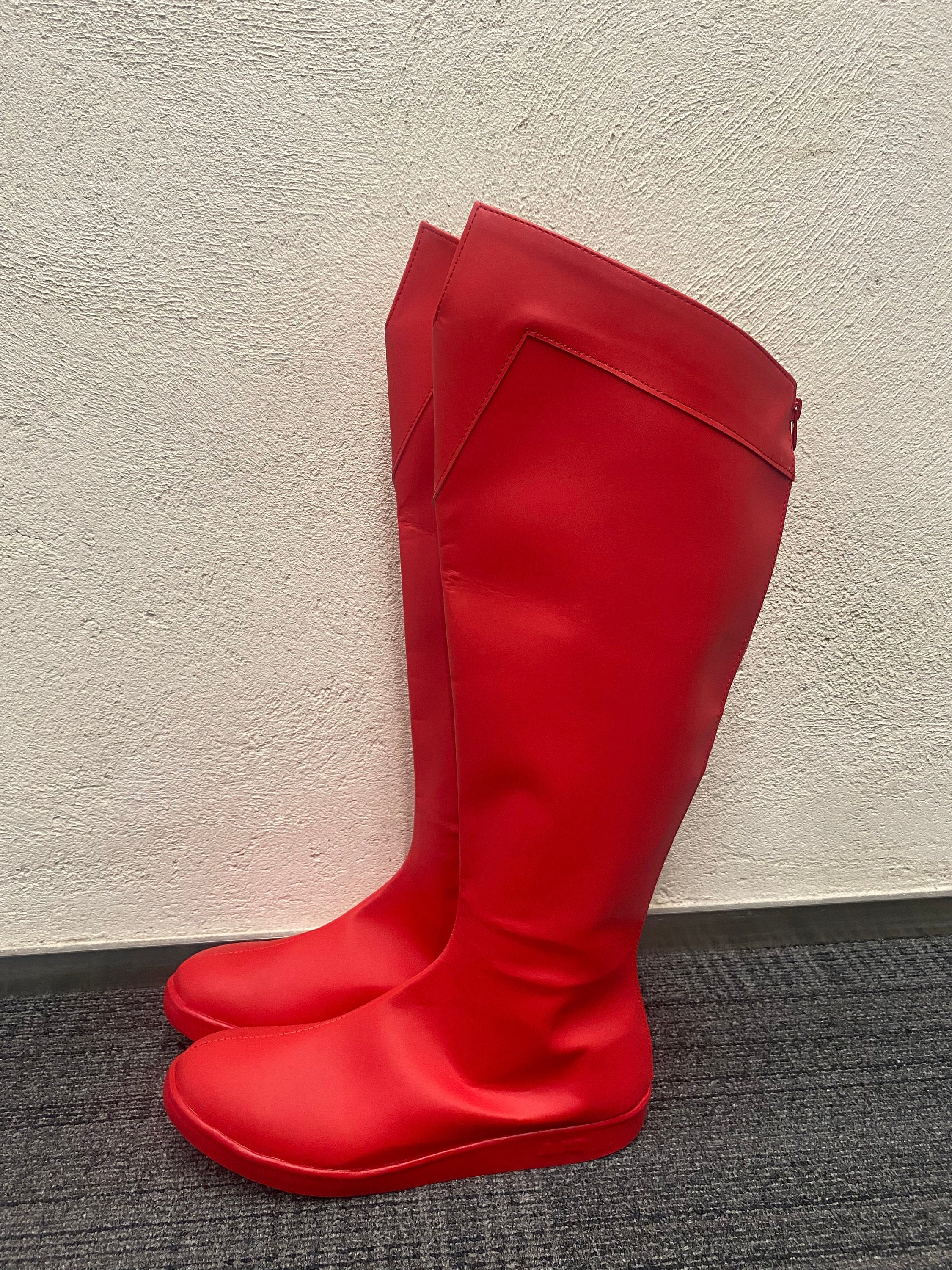 Made to Order Custom Made Red Cosplay Boots Men Costume 