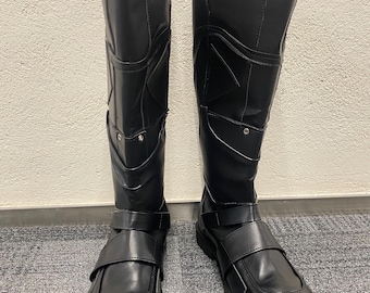 Bottes de cosplay Wolverine personnalisées : chaussures de costume en cuir synthétique polyuréthane noir