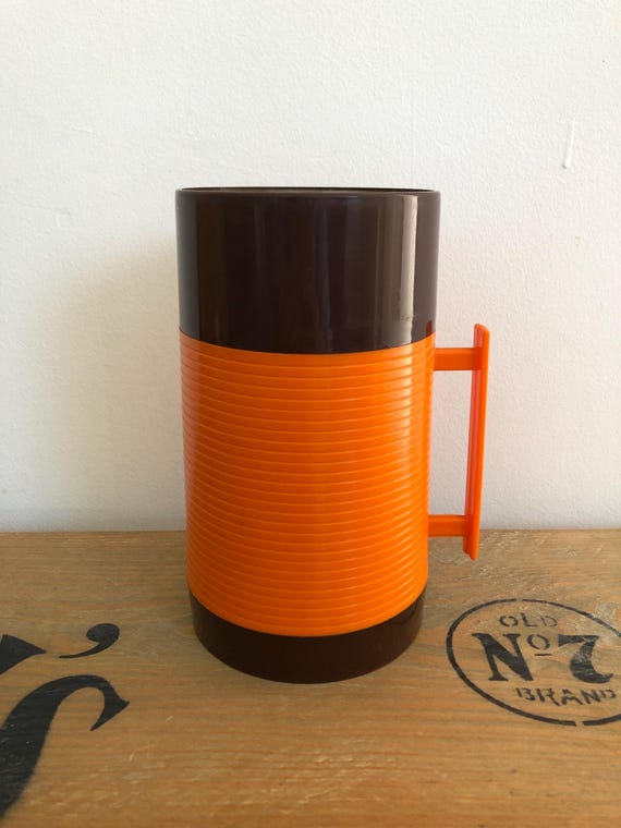Vintage Retro Orange and Brown Aladdin Flask Vacuum Thermos 16 FL OZ - Etsy
