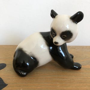 Vintage Lomonosov LFZ Porcelain Baby Panda | USSR Figurine | Hand-Painted Russian Collectible