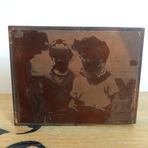 Antique Copper Print Block – Two Boys in Pirate Fancy Dress – 1920s-1940s Photography